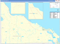 Presque Isle County Wall Map Basic Style